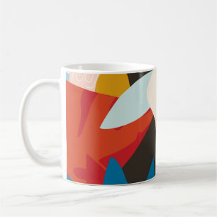 Mug Collage d'un motif hawaïen floral contemporain en.