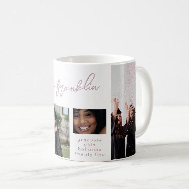 Mug Collage Editable Multi Photo Grad 2023 School (Devant droit)