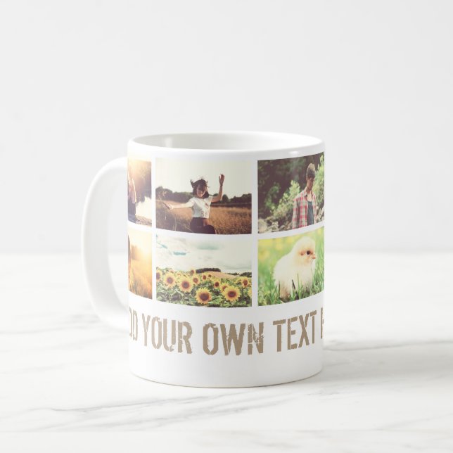 Mug Collage et texte à la mode de photo (Devant gauche)