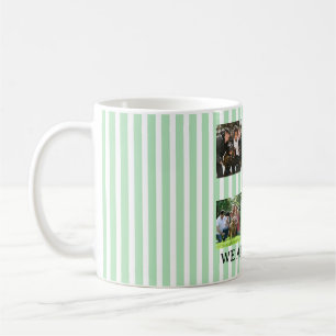 Mug collage familial rayé pastel