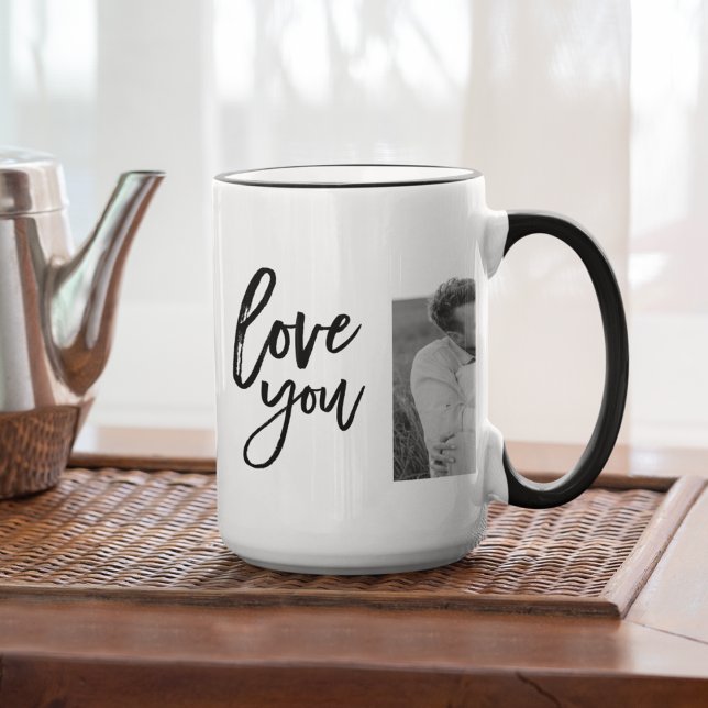 Mug Collage moderne Couple Photo & Love You Beauté Cad (Créateur téléchargé)