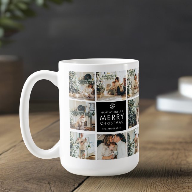 Mug Collage Moderne « Joyeux Noël » Multi Photo | (Créateur téléchargé)