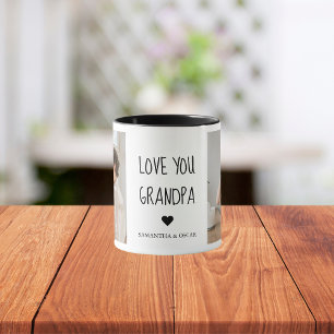 Mug Collage moderne Photo Love You Grand-père Meilleur
