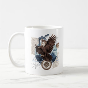 Mug Collage mystérieux de corbeau - Vintage et futuris