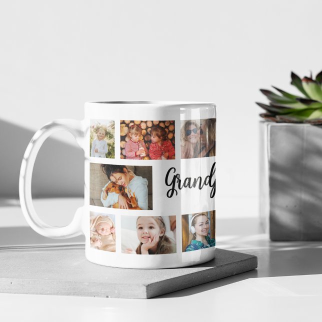 Mug Collage personnalisé de 18 photos pour papi (Créateur téléchargé)