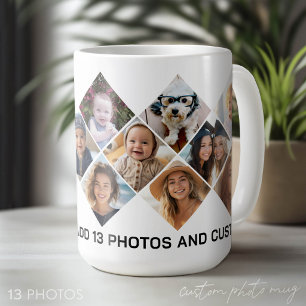 Mug Collage photo - 13 photos motif diamant partout