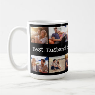 Mug Collage photo amusant Meilleur mari jamais noir bl