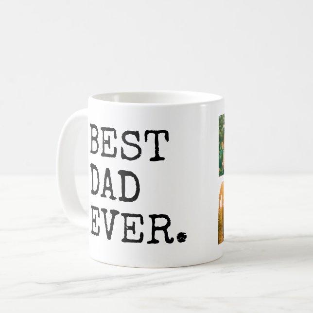 Mug Collage photo Best Dad Ever 4 (Devant gauche)