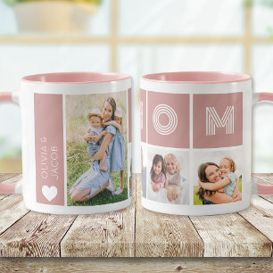 Mug Collage photo Blush Pink Mom