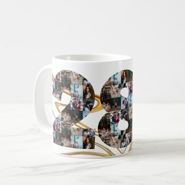 Mug Collage photo Cadeaux de 28 ans par année (Devant gauche)