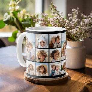 Mug Collage photo carré Black 9