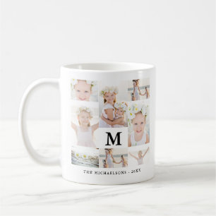 Mug Collage photo classique avec monogramme et nom