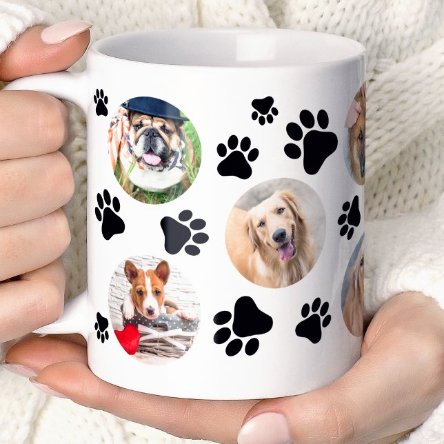 Mug Collage photo de 8 chiens avec empreinte de patte  (Créateur téléchargé)
