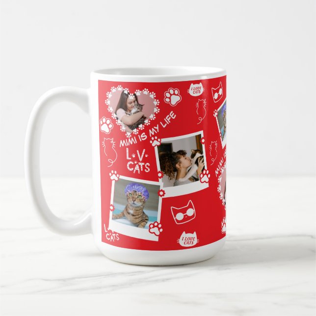 Mug Collage Photo de Chat de Compagnie Personnalis (Gauche)