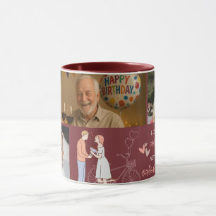 Mug Collage photo de doux souvenirs pour la Saint-Vale
