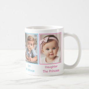 Mug Collage photo de famille de quatre couleurs custom