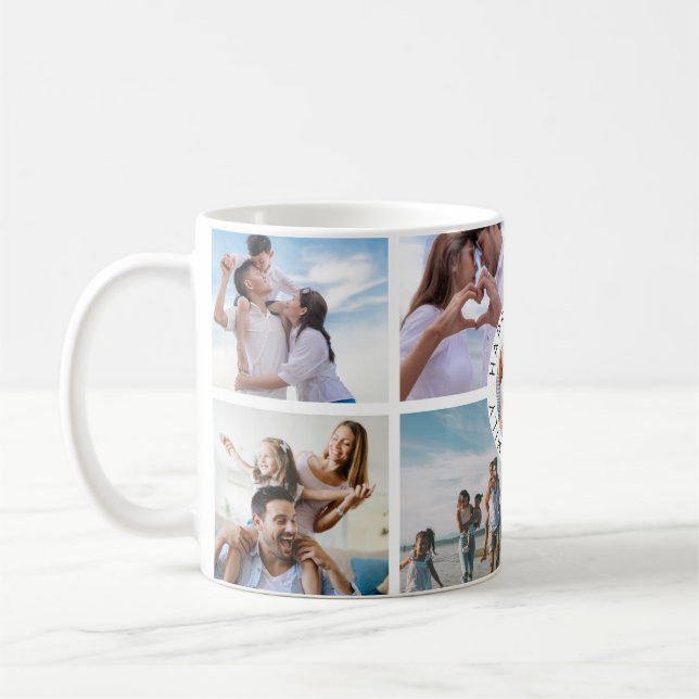 Mug Collage Photo de Famille Heureuse – Cadeau Per (Gauche)