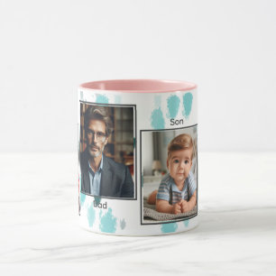 Mug Collage photo de famille personnalisée Couleur de
