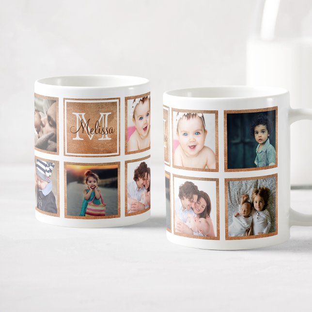 Mug Collage photo de famille personnalisée Rose Gold t (Créateur téléchargé)
