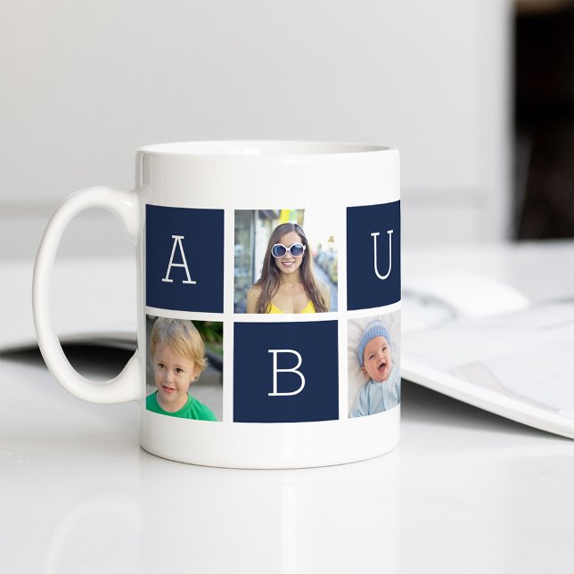 Mug Collage photo de grand-père Abuelo personnalisé (Créateur téléchargé)