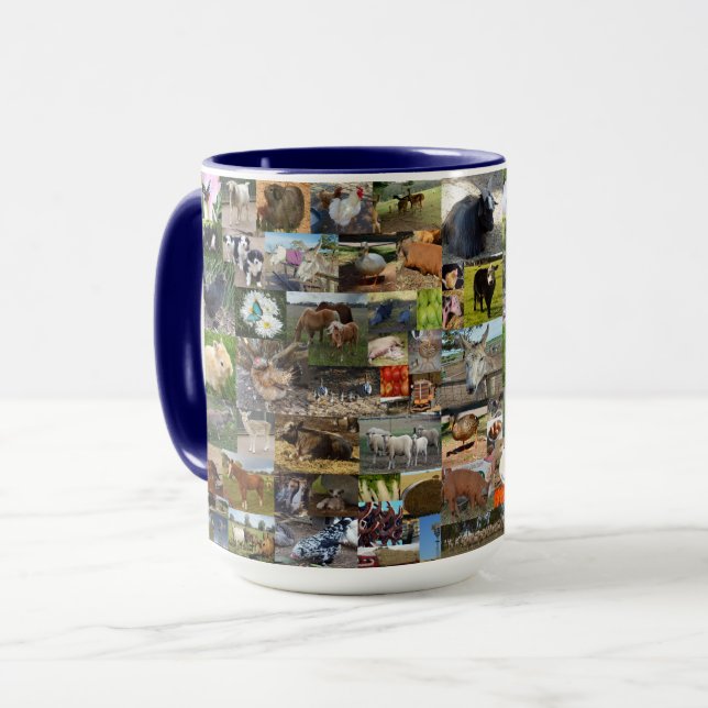 Mug Collage photo de la ferme, (Devant gauche)