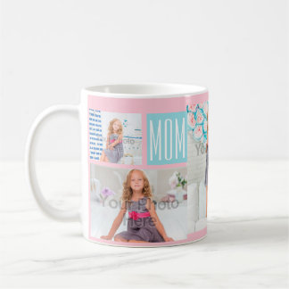 Mug Collage photo de la fête des mères sur mesure Pink
