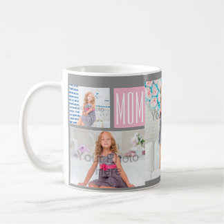 Mug Collage photo de la fête des mères sur mesure Pink