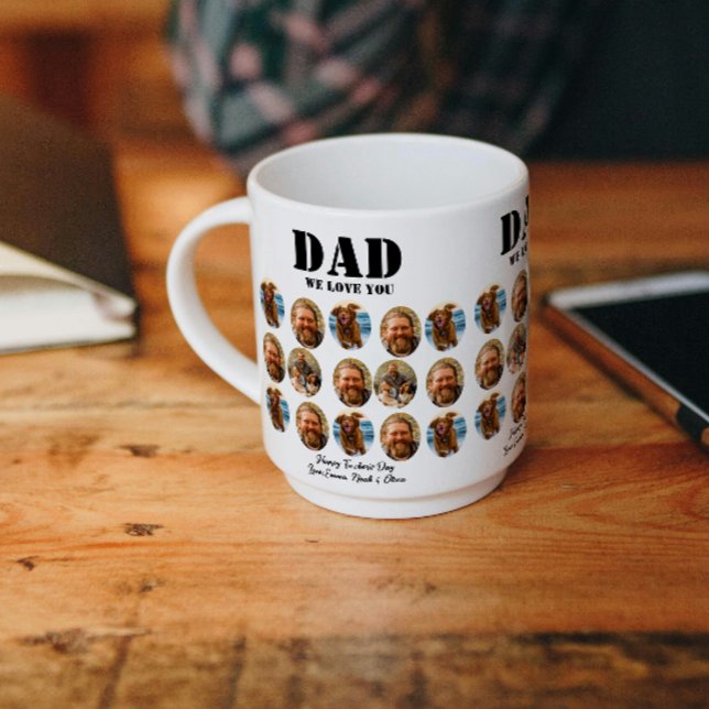 Mug Collage photo de la fête des pères drôle (dad photo collage kids keepsake birthday daddy best dad ever modern family picture modern unique)