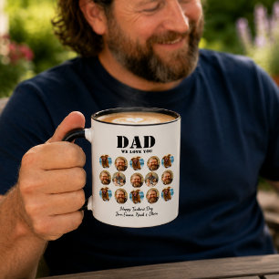 Mug Collage photo de la fête des pères drôle de visage