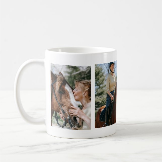 Mug Collage photo de la fille de cheval équestre perso (Gauche)