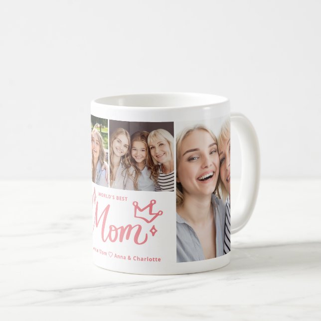 Mug Collage photo de la meilleure maman du monde pour  (Devant droit)