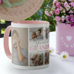Mug Collage photo de la petite grand-mère<br><div class="desc">La tasse à café grand-mère moderne avec un modèle de collage photo 6,  le mot "votre meilleure grand-mère" dans une police de dégradé rose mignon,  et les noms des petits-enfants.</div>