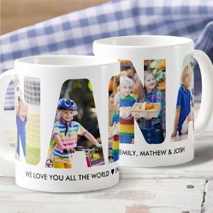 Mug Collage photo de NANA Lettre découpée Noms des pet