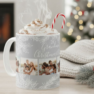 Mug Collage photo de Noël élégant et personnalisé de g