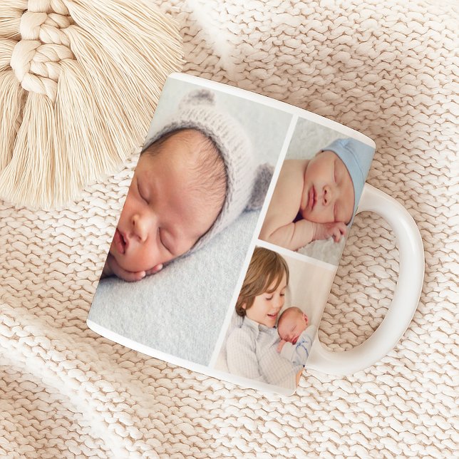 Mug Collage photo de nouveau-né garçon (Créateur téléchargé)