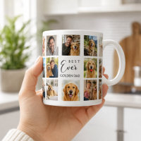 Collage photo de papa père chien Retriever doré