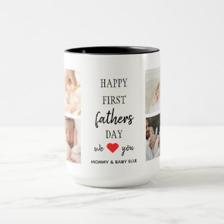 Mug Collage photo de première Fête des pères | Papa Ca