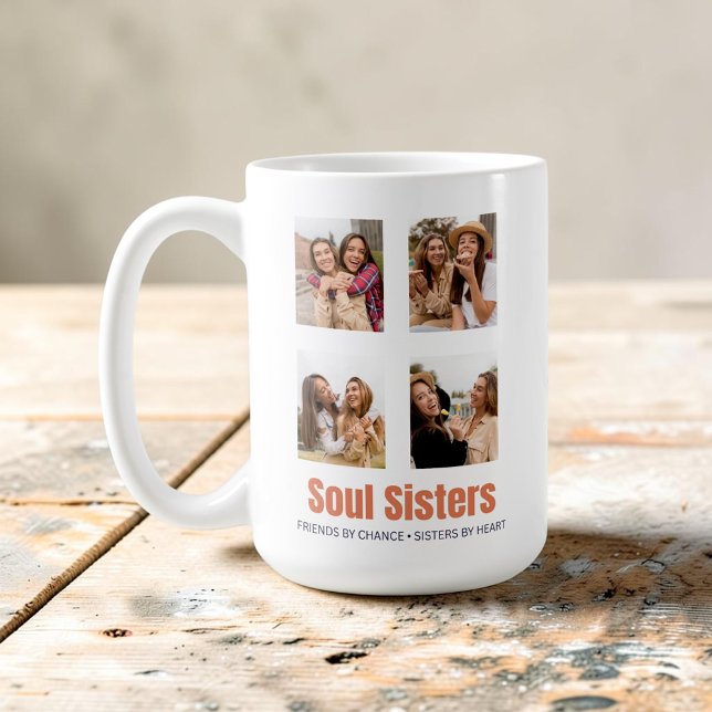 Mug Collage photo de sœurs de l'âme Meilleures amies e (Créateur téléchargé)