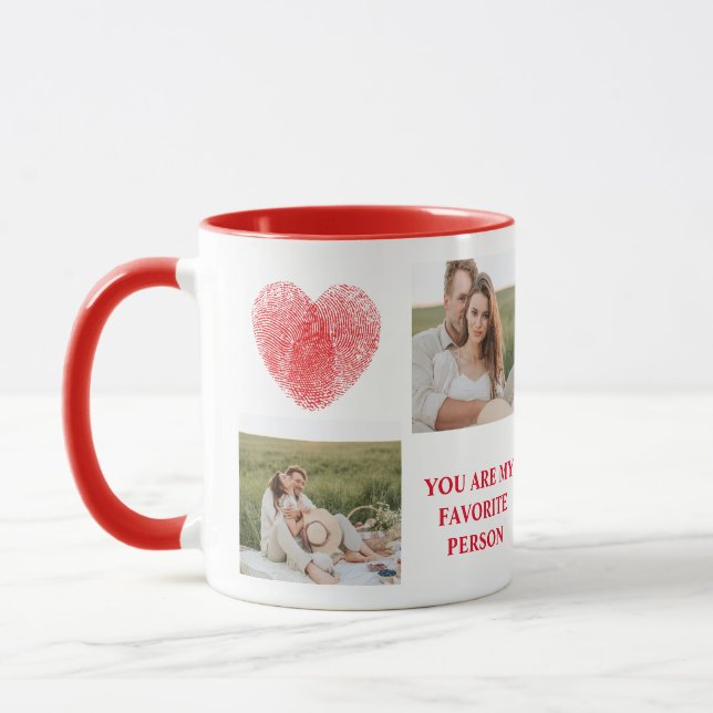 Mug Collage photo en couple et citation romantique (Gauche)