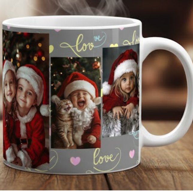 Mug Collage Photo Enfants Père Noël Mignon (Créateur téléchargé)