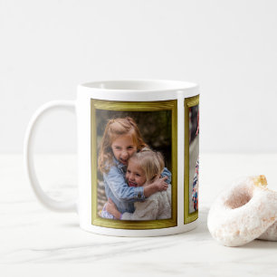 Mug Collage Photo Famille 3 Photos Cadres Or Facile