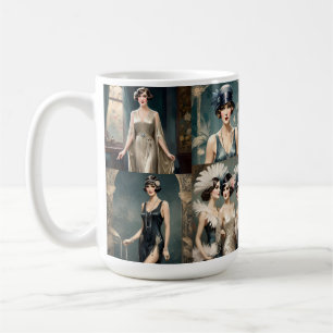Mug Collage photo féminin des années 1920,