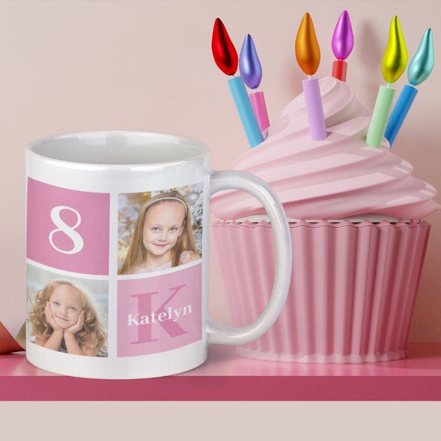 Mug Collage photo fille rose mignonne personnalisé cad (Créateur téléchargé)