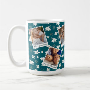 Mug Collage photo Floral blanc 6 - Fête des Mères sur