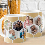 Mug Collage photo géométrique 9 photo 11oz<br><div class="desc">11oz Tasse photo avec collage photo géométrique à l'aide de 9 de vos photos de famille préférées. Le modèle photo est configuré pour que vous puissiez ajouter vos photos, en travaillant en lignes de gauche à droite, pour former un motif de nid d'abeille. Le design hexagone est beige et blanc...</div>