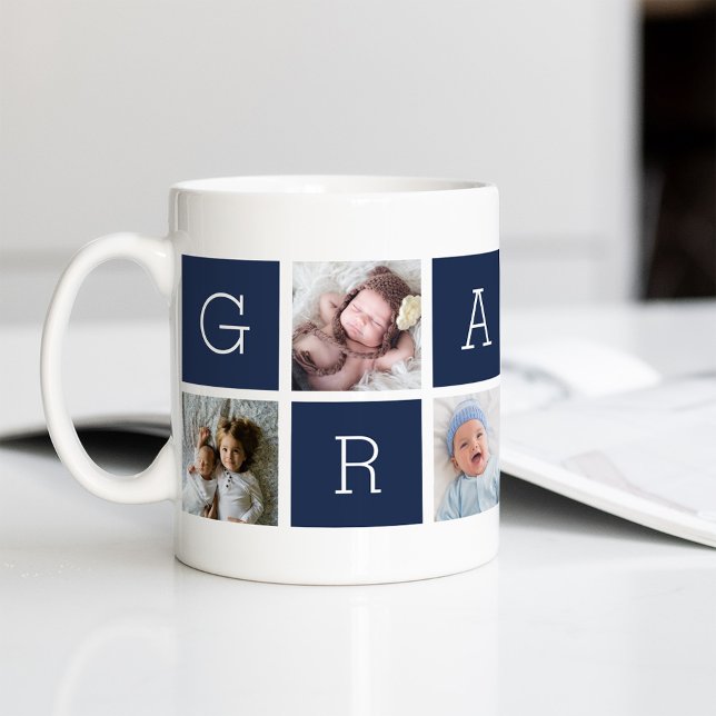 Mug Collage photo Grampy Grand-père personnalisé (Créateur téléchargé)