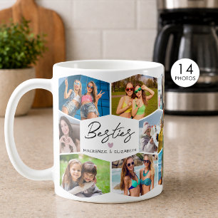 Mug Collage photo hexagonale de 14 photos pour meilleu
