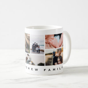 Mug Collage photo minimaliste de famille moderne