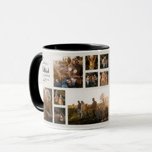 Mug Collage photo minimaliste moderne Noël crème
