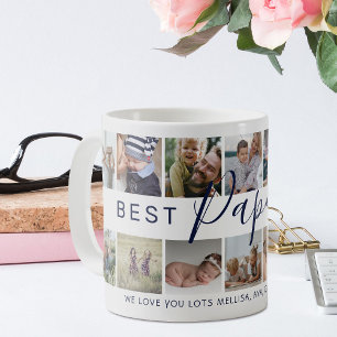 Mug Collage photo moderne 'Best Papa Ever'